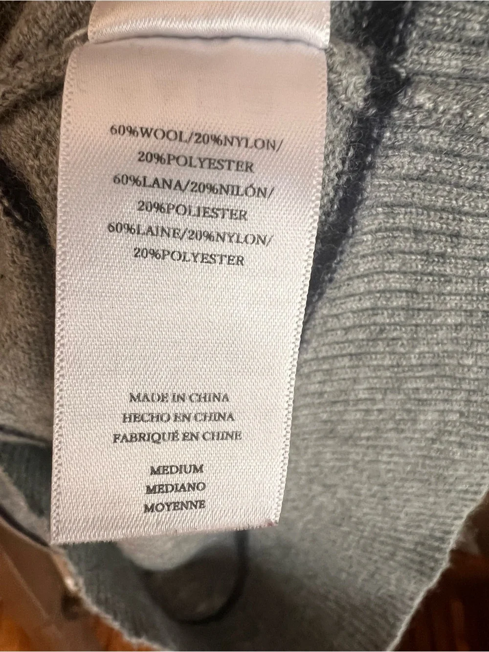 Rails Men's Gray Striped Crewneck Wool Blend Sweater